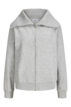 Discount Jjxx Jxstudio Vesterbro Flat Knit Zip Swt Sn 5000235 Light Grey Melange Bright White Jjxx Studio