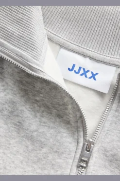 Discount Jjxx Jxstudio Vesterbro Flat Knit Zip Swt Sn 5000235 Light Grey Melange Bright White Jjxx Studio