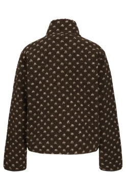 Jjxx Jxvera Half Zip Teddy Jacket 5034468 Bracken Petit Dot Off White