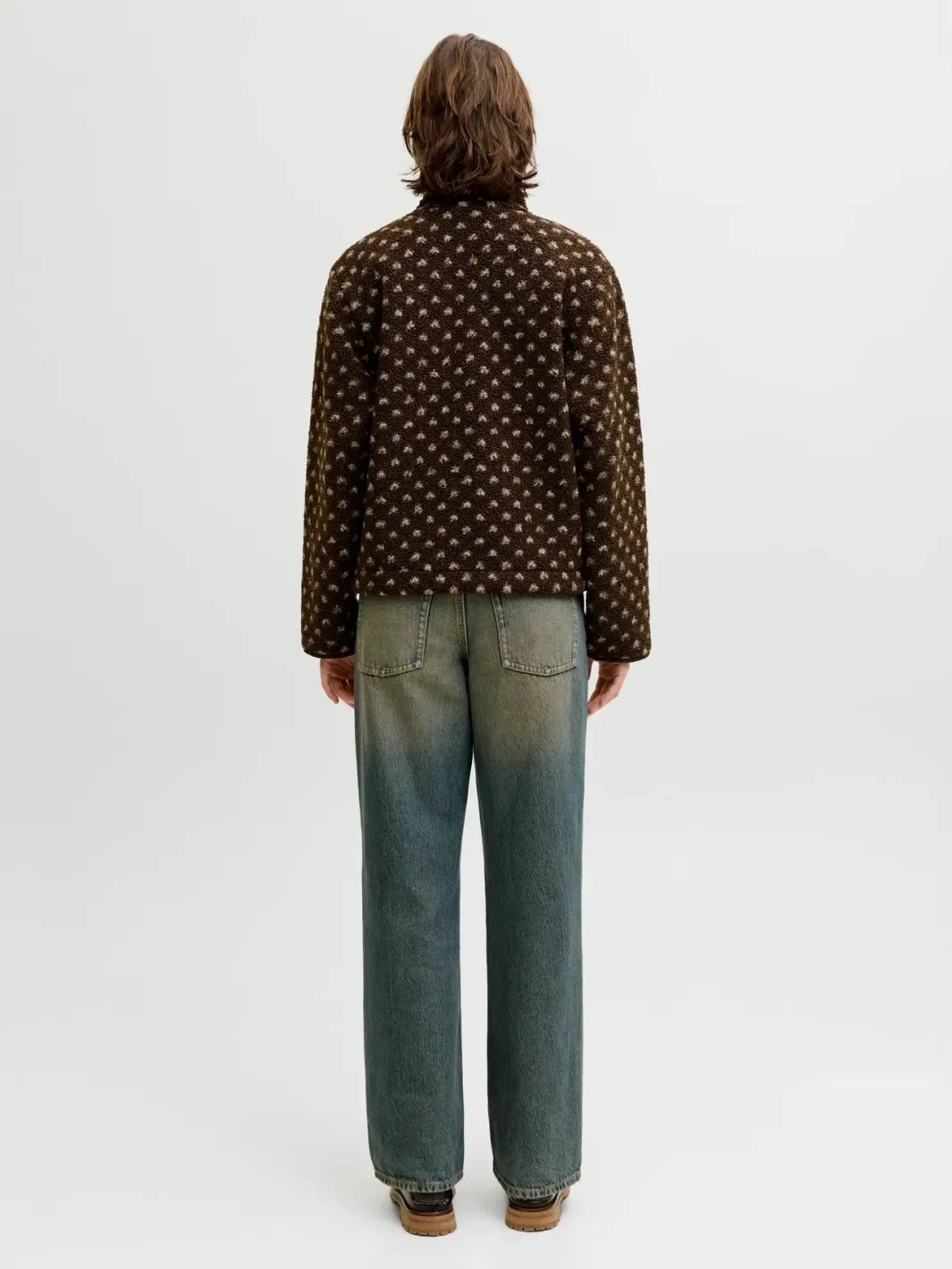 Jjxx Jxvera Half Zip Teddy Jacket 5034468 Bracken Petit Dot Off White