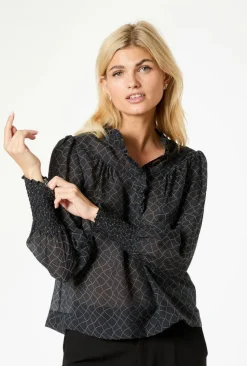 Neo Noir Karia Illusion Blouse Black