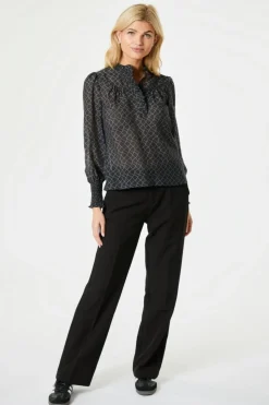 Neo Noir Karia Illusion Blouse Black