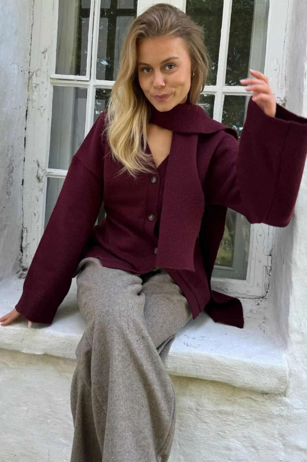 Hot BYIC Karmaic Fitted Cardigan H095-3 bordeaux Bordeaux