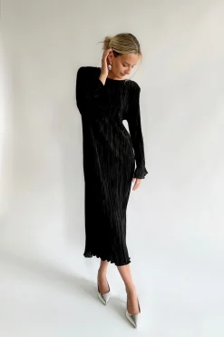 Online BYIC Kellyic Long Plissé Dress A23287 Black