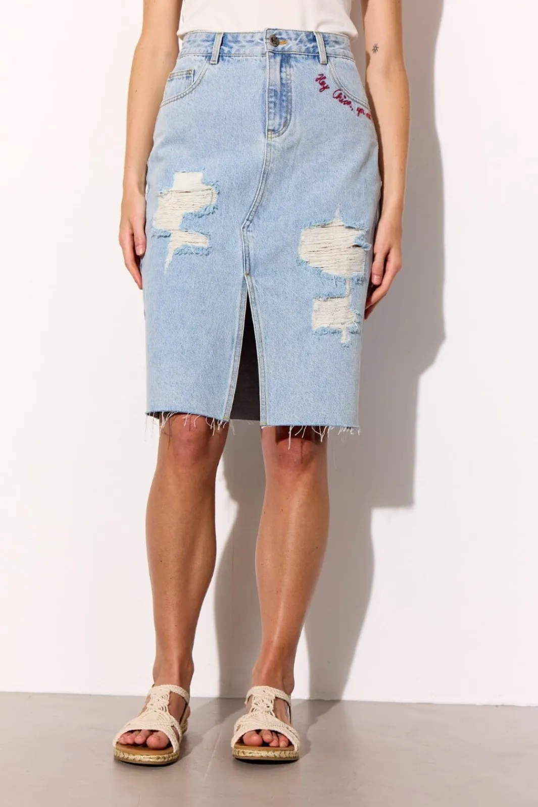 Outlet Hunkøn Kenna Denim Skirt 26021 Light Denim