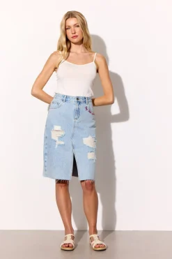 Outlet Hunkøn Kenna Denim Skirt 26021 Light Denim