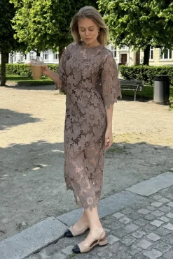 Outlet BYIC Klaraic Lace Long Dress mocca Mocca