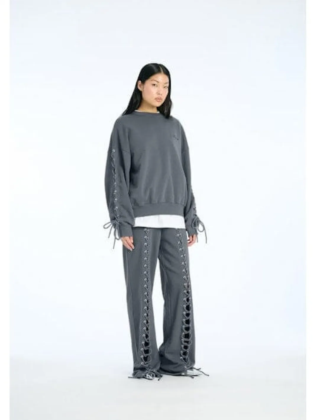 Rotate Lacing Sweatpants 1143891205 1205 Gray Pinstripe