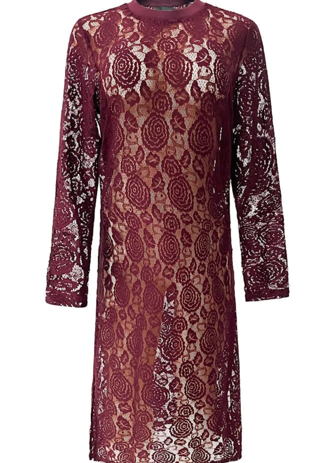 Clearance Liberte Lacy Ls Long Dress 22272 Bordeaux Lace