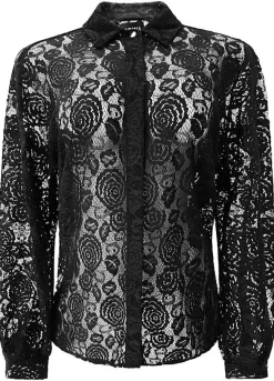 Hot Liberte Lacy Ls Shirt 22270 Black Lace