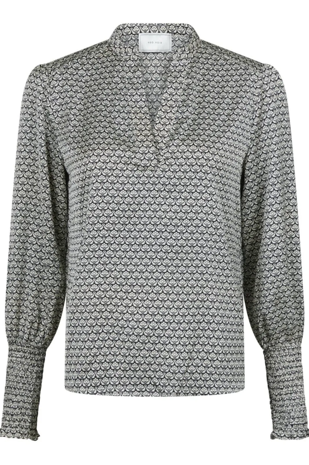 Sale Neo Noir Landa Graphic Pattern Blouse Black