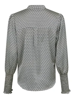 Sale Neo Noir Landa Graphic Pattern Blouse Black