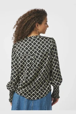 Hot Neo Noir Landa Tile Print Blouse 166926 100