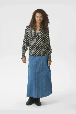 Hot Neo Noir Landa Tile Print Blouse 166926 100