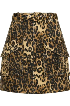 Online Neo Noir Layken Leo Cargo Skirt Leopard