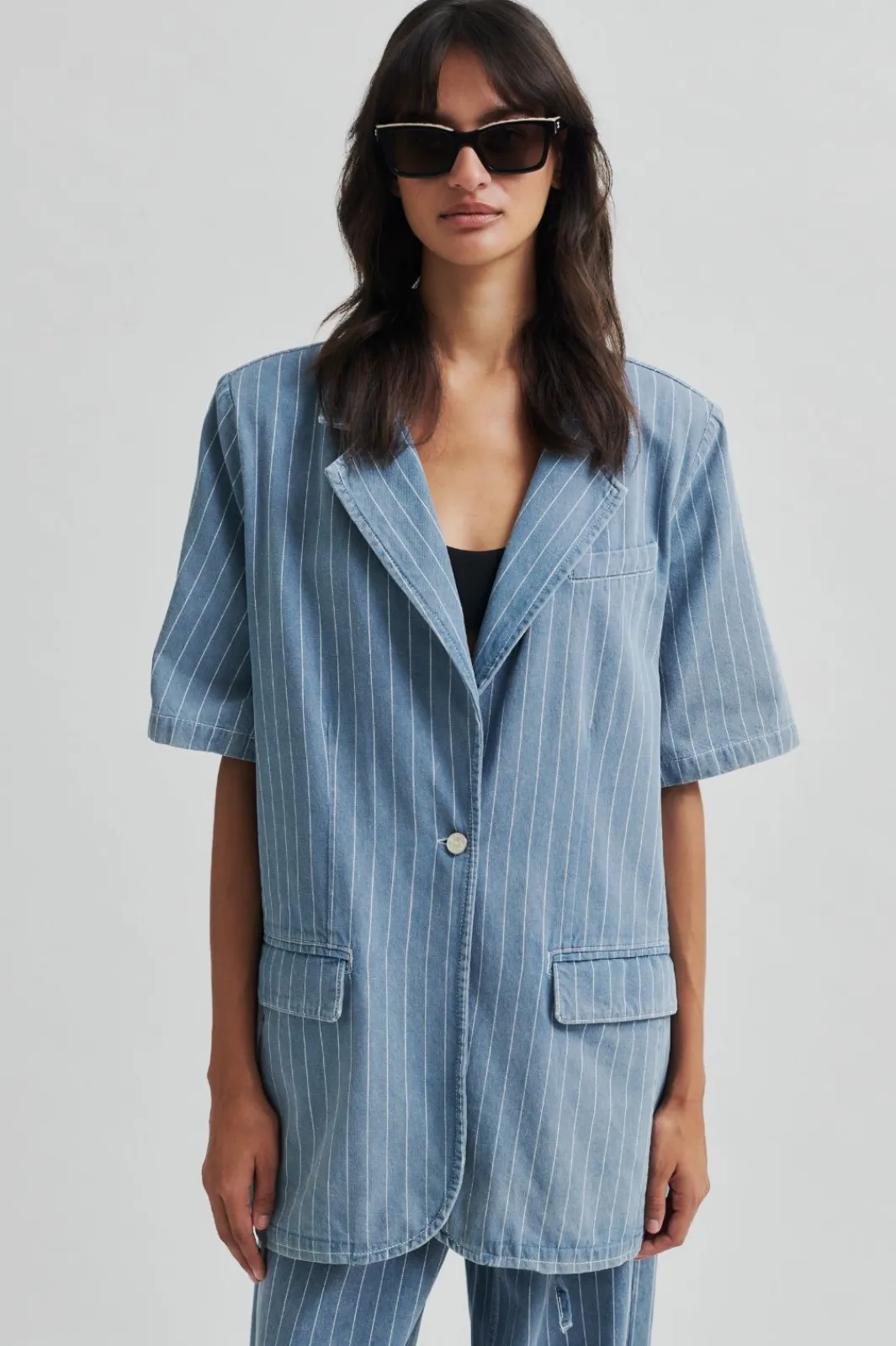 Online Second Female Layne SS Blazer 59762 Light blue denim 5996