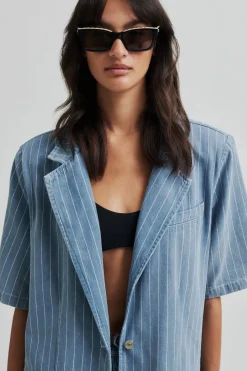 Online Second Female Layne SS Blazer 59762 Light blue denim 5996