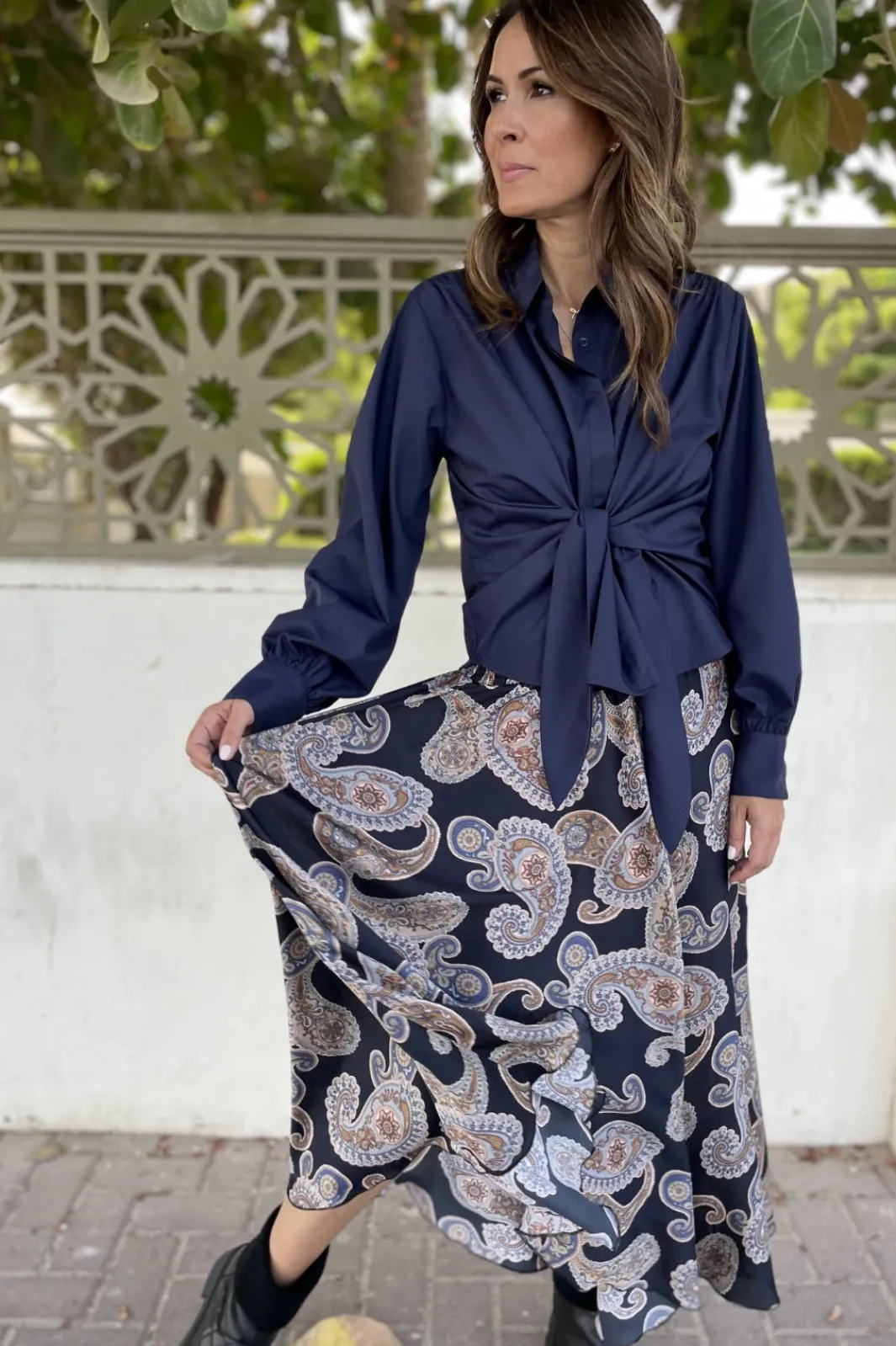 New Karmamia Lee Shirt Navy Blue Cotton