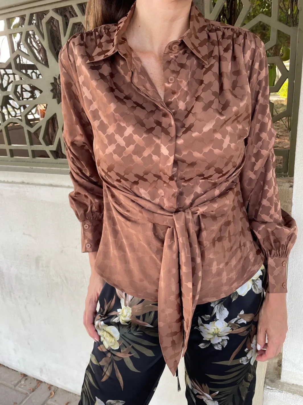 Hot Karmamia Lee Shirt Camel Keffiyeh Jacquard
