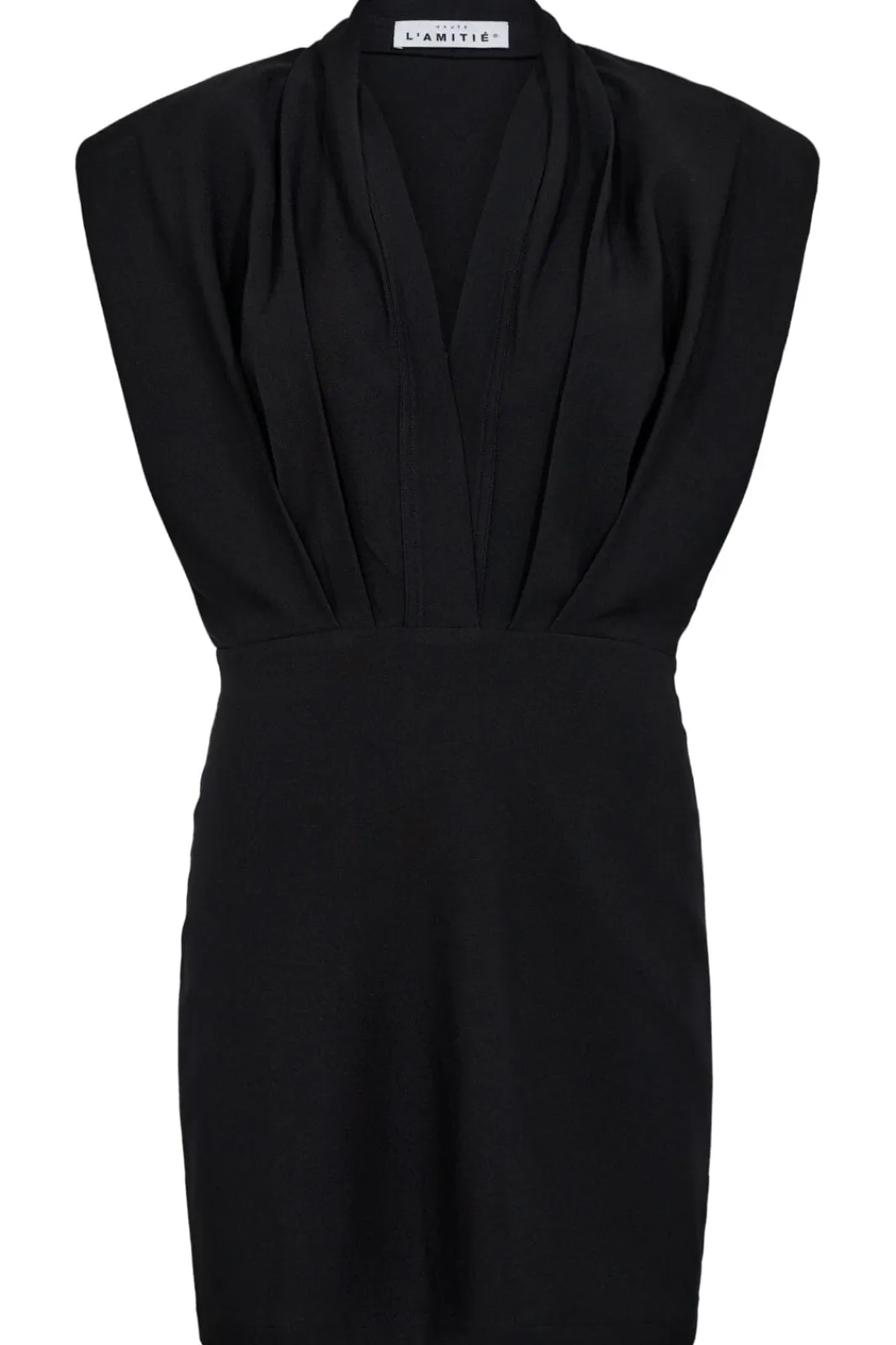 Hot Haute L'Amitié L'Egance Crop Drape Dress HL10040 Black