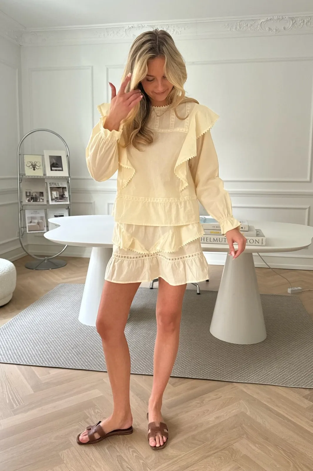 Outlet BYIC Leonoraic Lace Mini Skirt creme Creme