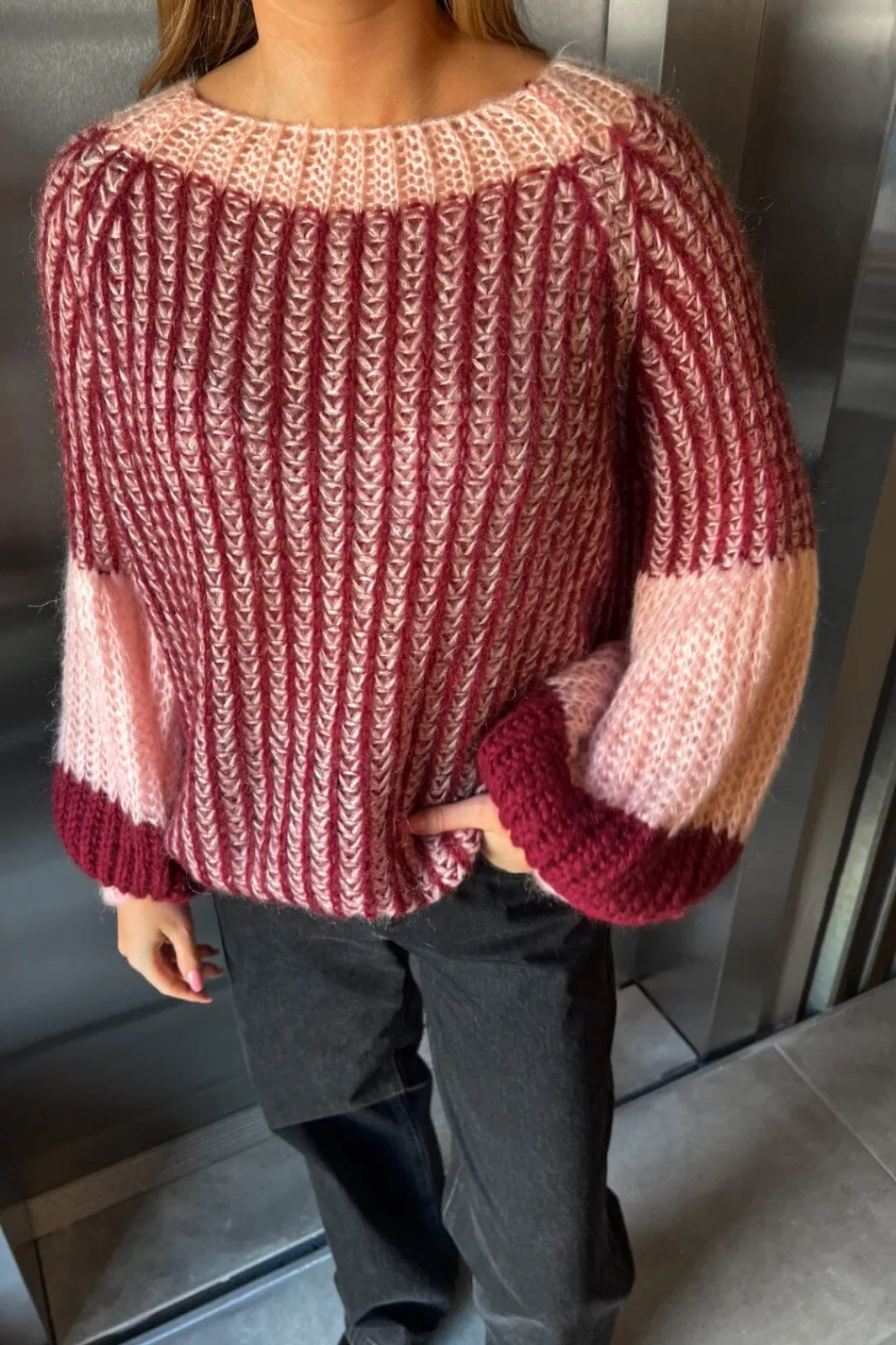 Outlet Noella Liana Knit Sweater 1287 Rust Blush Combo