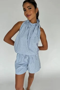 Discount Continue Lis Shorts Stripe 14907 Blue Stripe