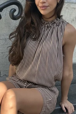 Best Continue Liva Small Stripe 14955 Brown Small Stripe