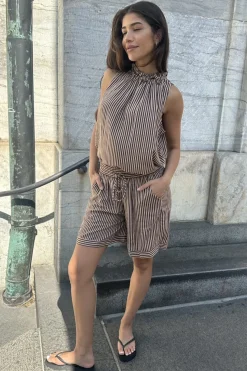 Best Continue Liva Small Stripe 14955 Brown Small Stripe