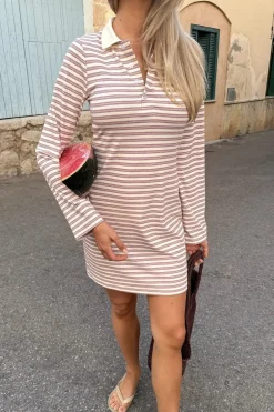 Online BYIC Livaic Polo Dress A23995 Lavender Stripes