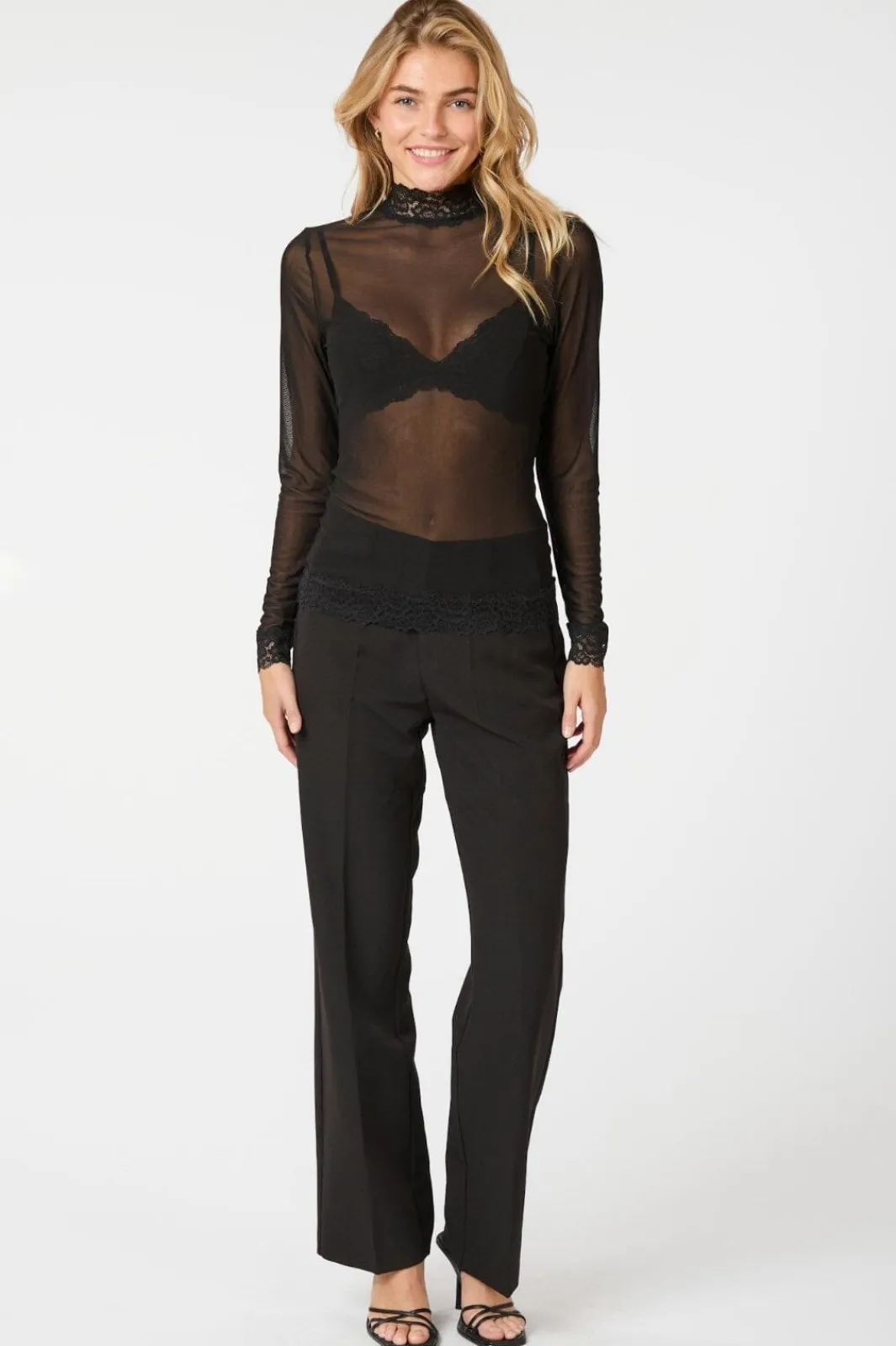 Hot Neo Noir Liza Mesh Lace Blouse 164281 Black