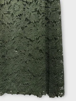 Online A-bee Long Flower Lace Skirt _-W_ Khaki
