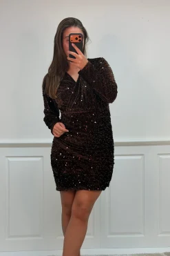 New A-bee Lorraine dress Dark Brown