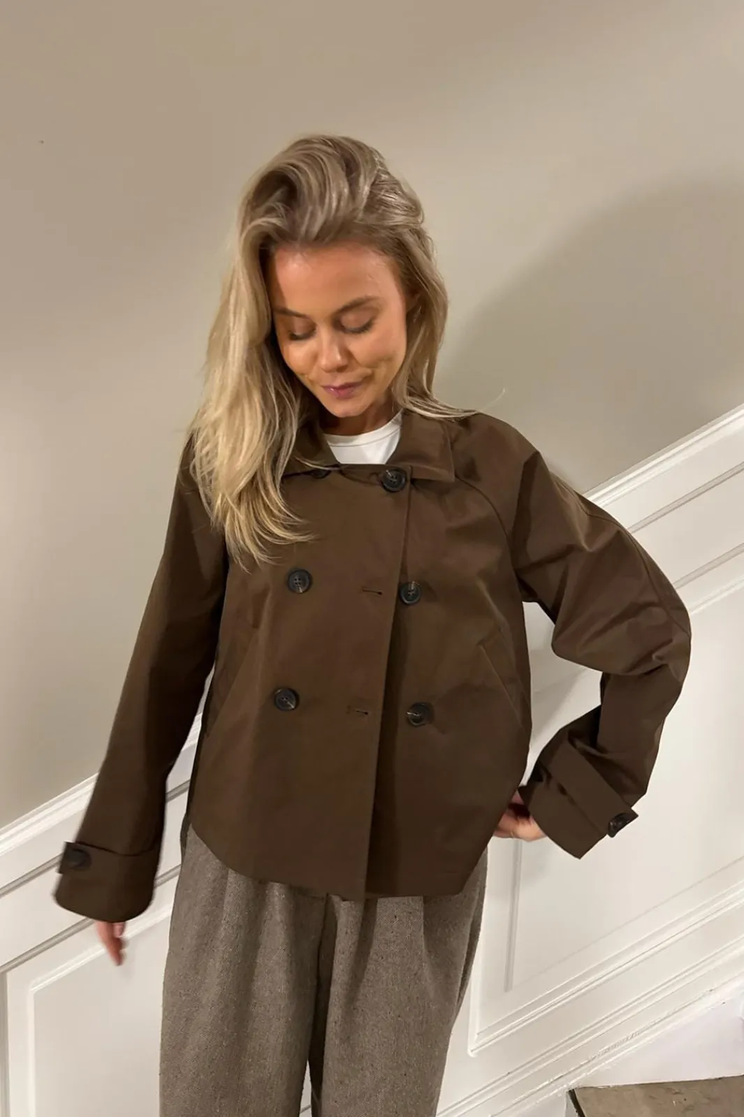Clearance BYIC Lunaic Trenchcoat A2320 Dark Brown