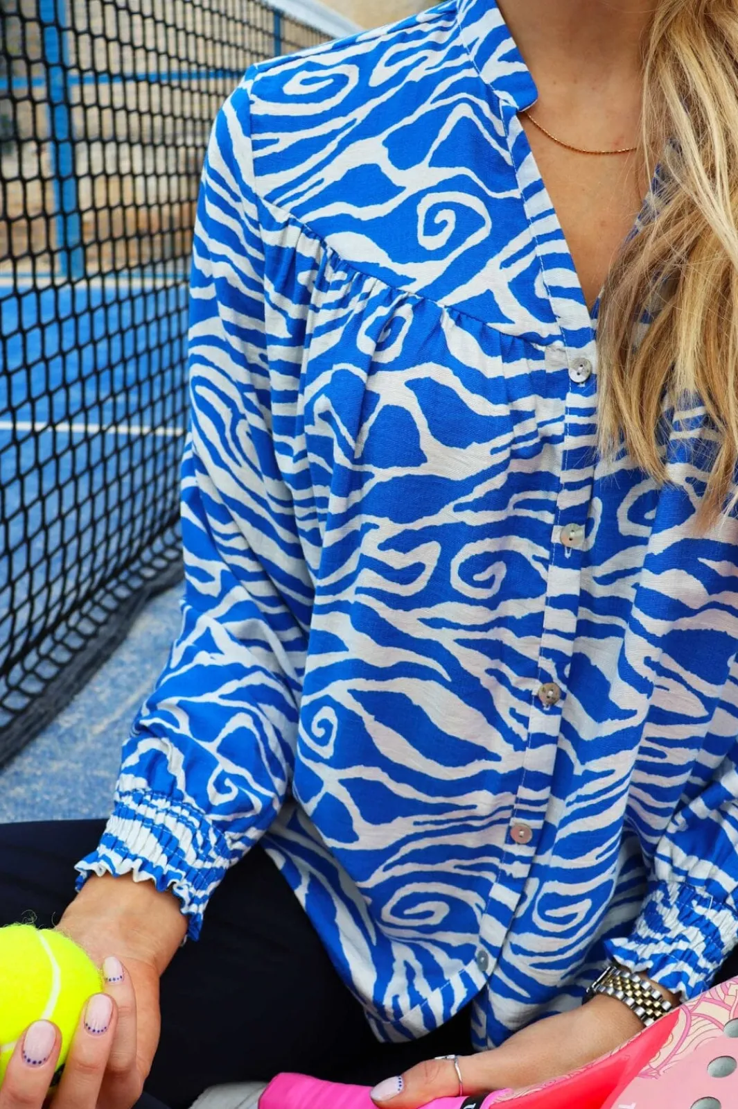 Clearance Liberte Mag-Ls-Vneck-Shirt 22054 Cobolt Zebra