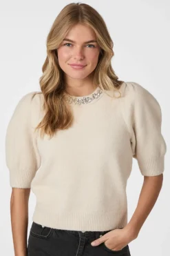 Best Neo Noir Maia Stone Knit Blouse 162914 124