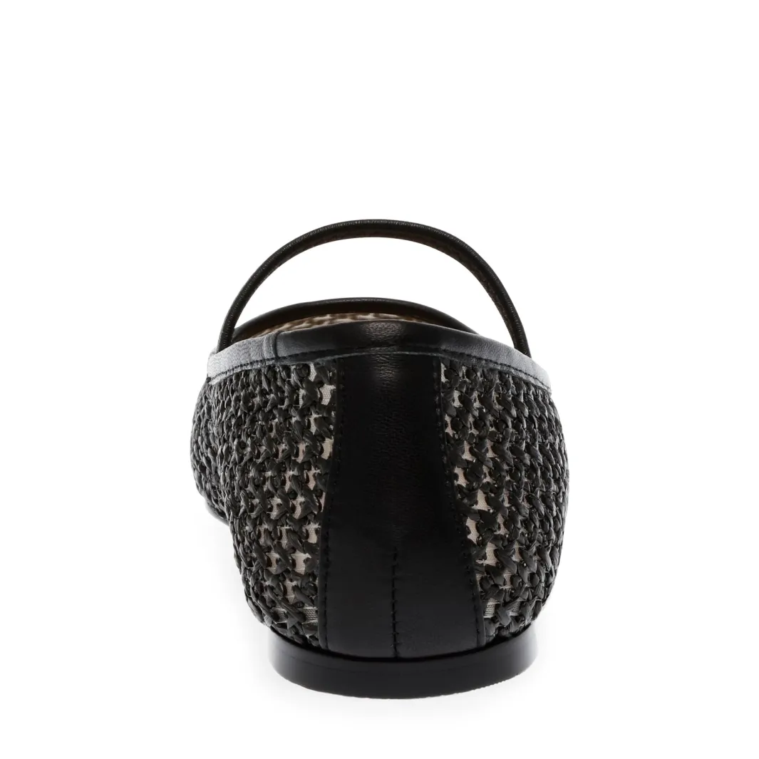 Online Steve Madden Majorca Ballerina SM11003686 00S Blk Raffia