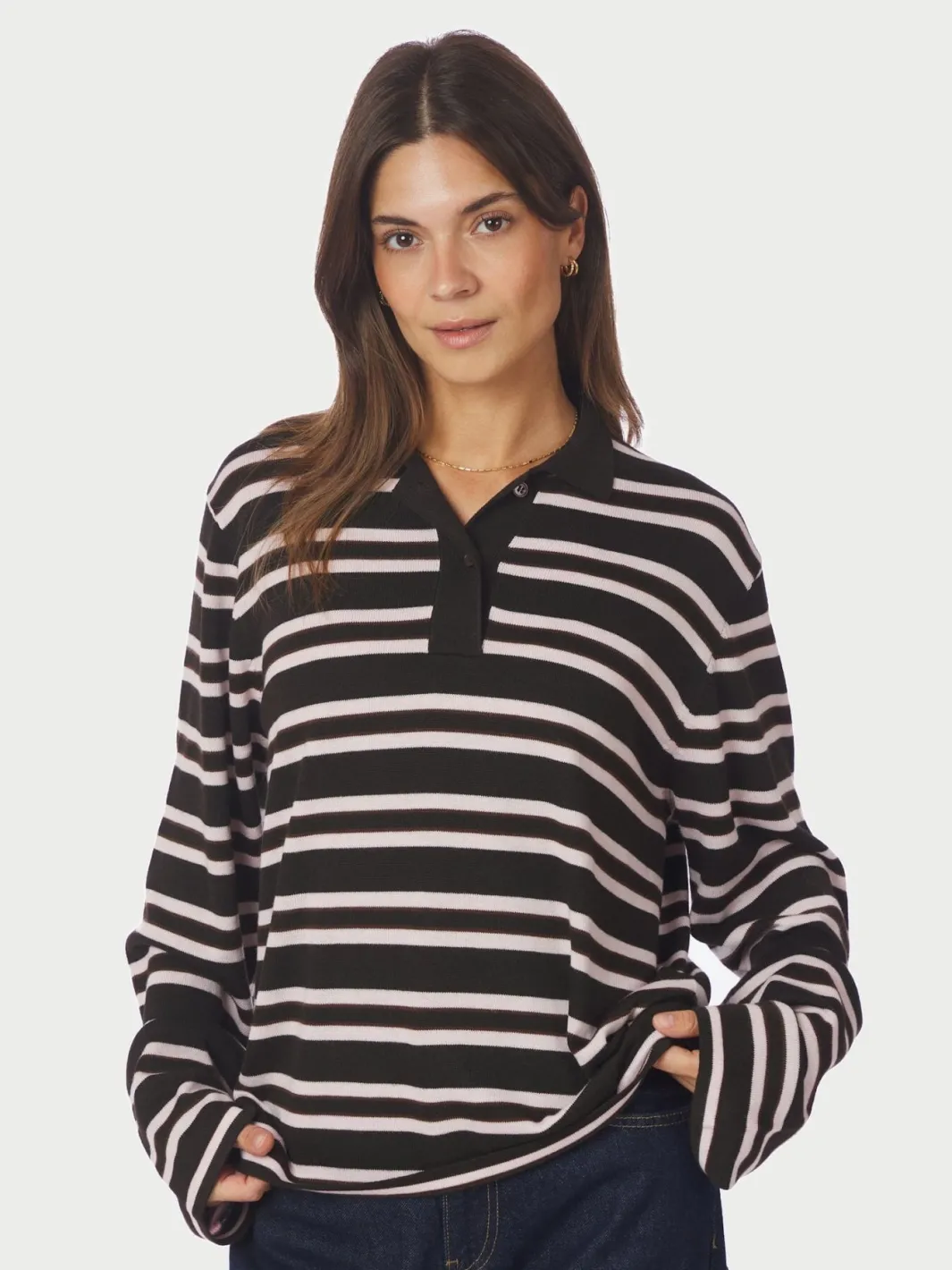 Online Neo Noir Mala Polo Knit Blouse 167213 676