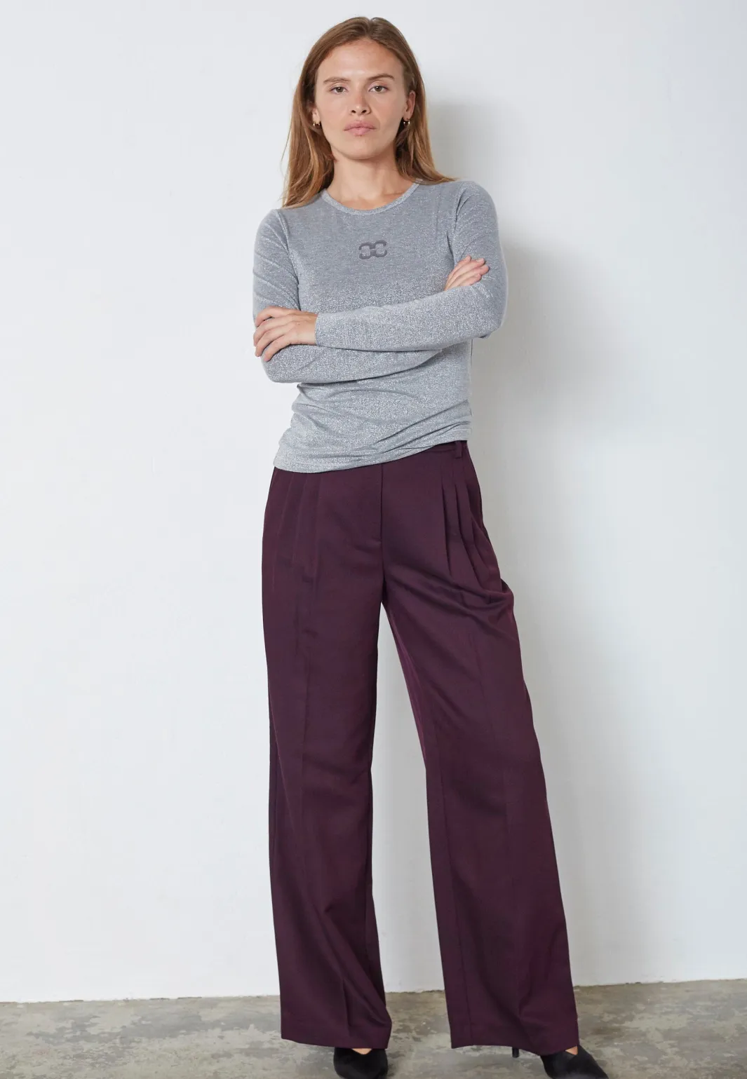 Best Co´Couture Mannycc Lurex Emb L/S Tee 33210 930