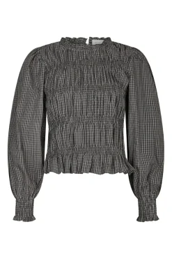 Discount Neo Noir Marcia Check Blouse 166893 132