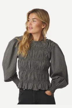 Discount Neo Noir Marcia Check Blouse 166893 132