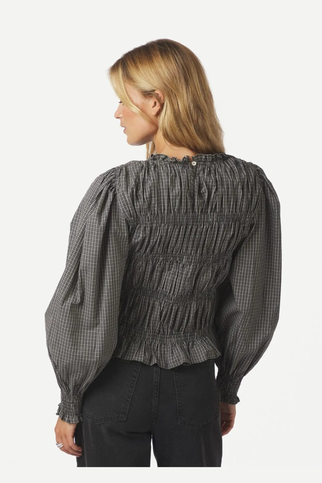 Discount Neo Noir Marcia Check Blouse 166893 132