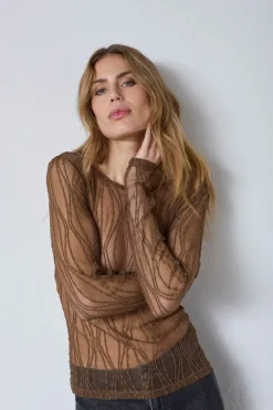 Online Co´Couture Marcycc Mesh O-Blouse 43043 83