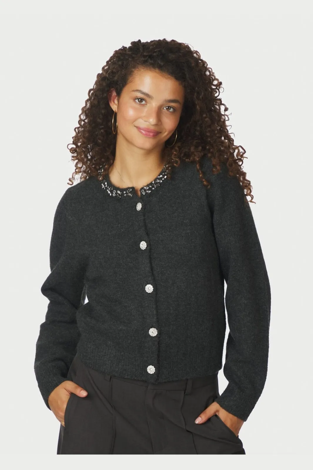 Outlet Neo Noir Marie Stone Knit Cardigan 163850 132
