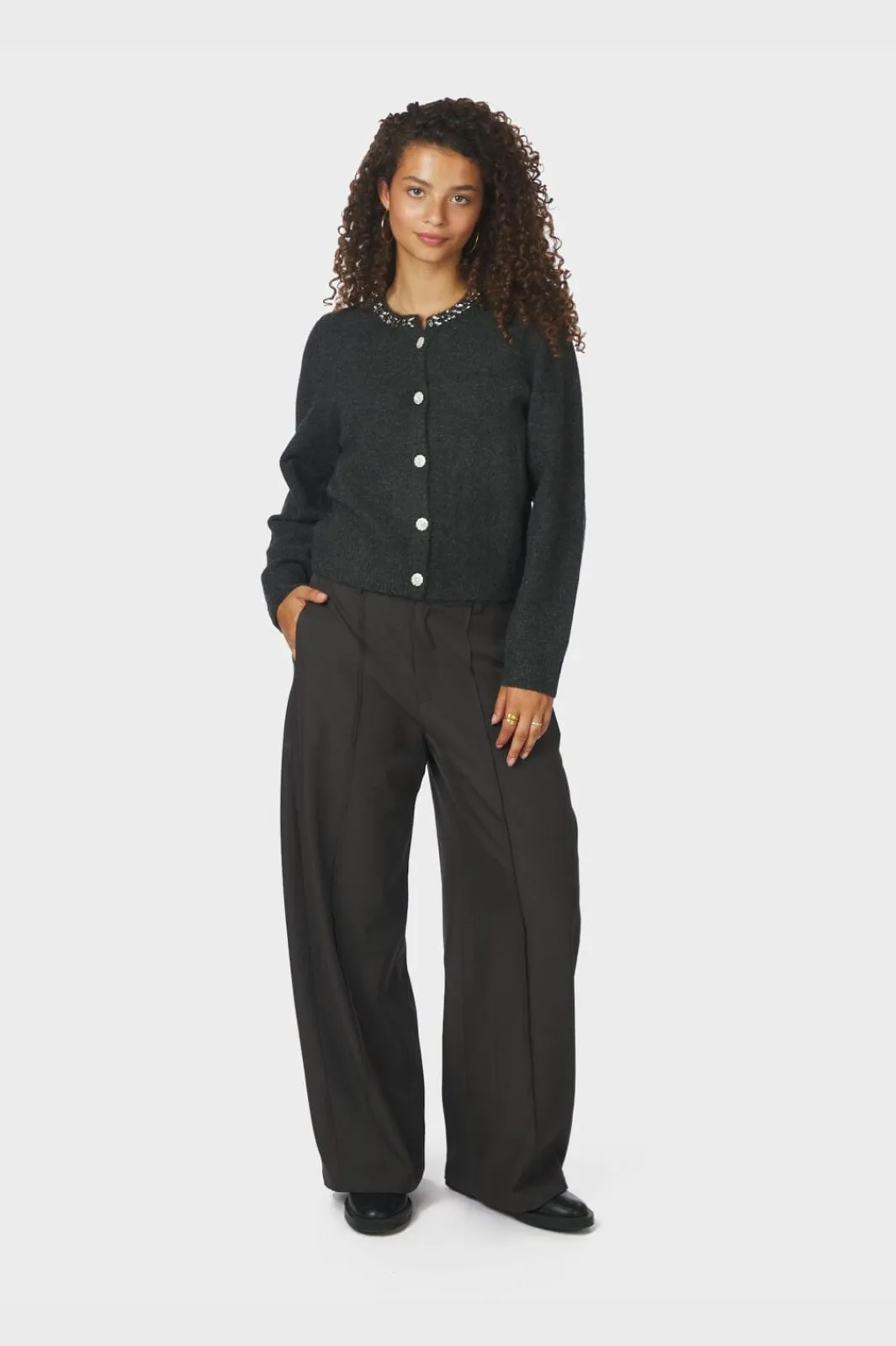 Outlet Neo Noir Marie Stone Knit Cardigan 163850 132