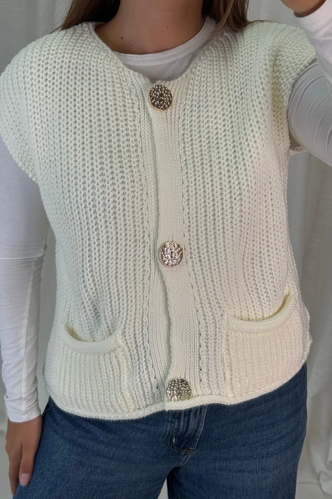 Outlet A-bee Marya Vest White
