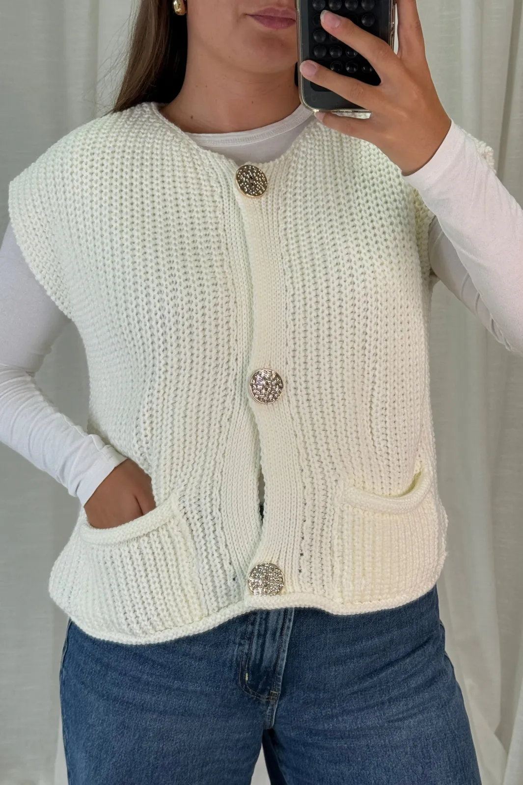 Outlet A-bee Marya Vest White
