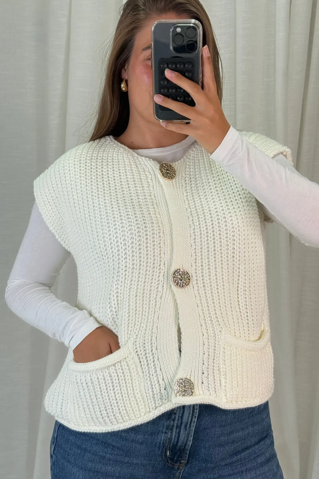Outlet A-bee Marya Vest White