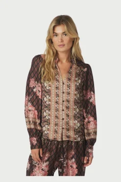Online Neo Noir Massima Botanical Border Blouse 167029 100