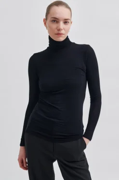 Hot Second Female Matima T-Neck Tee 55201 8001 Black